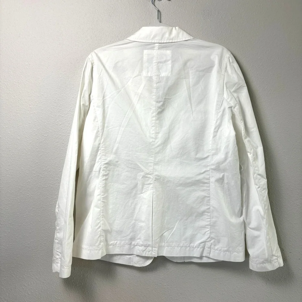 Michael Kors Utility Jacket Size 14 White Two-Button Zip Pockets Lightweight